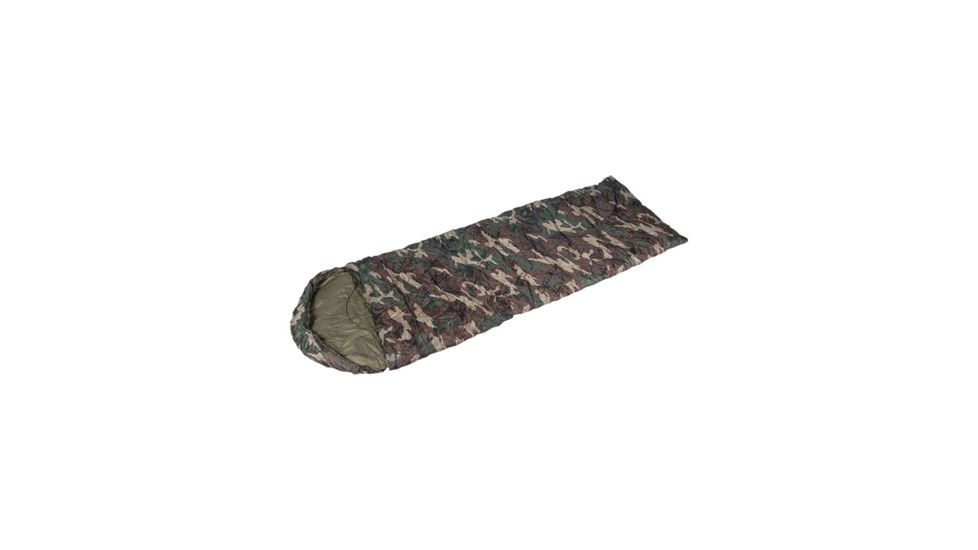 MIL-TEC Lightweight Mummy Sleeping Bag, Woodland Camo 14106020