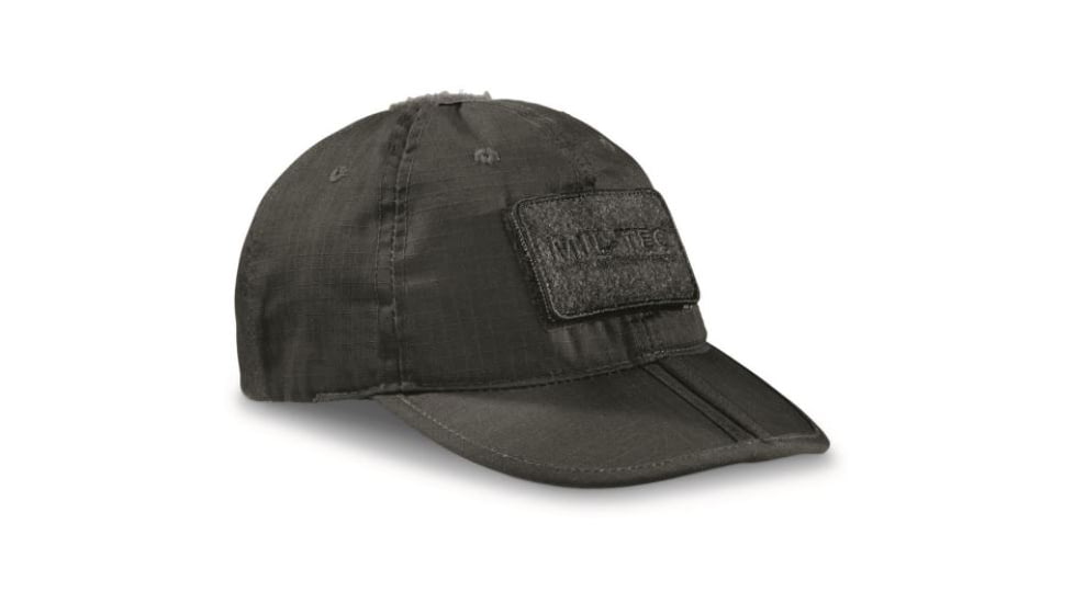 MIL-TEC Mil-Tec Foldable Baseball Cap, Black, Adjustable, 12318602