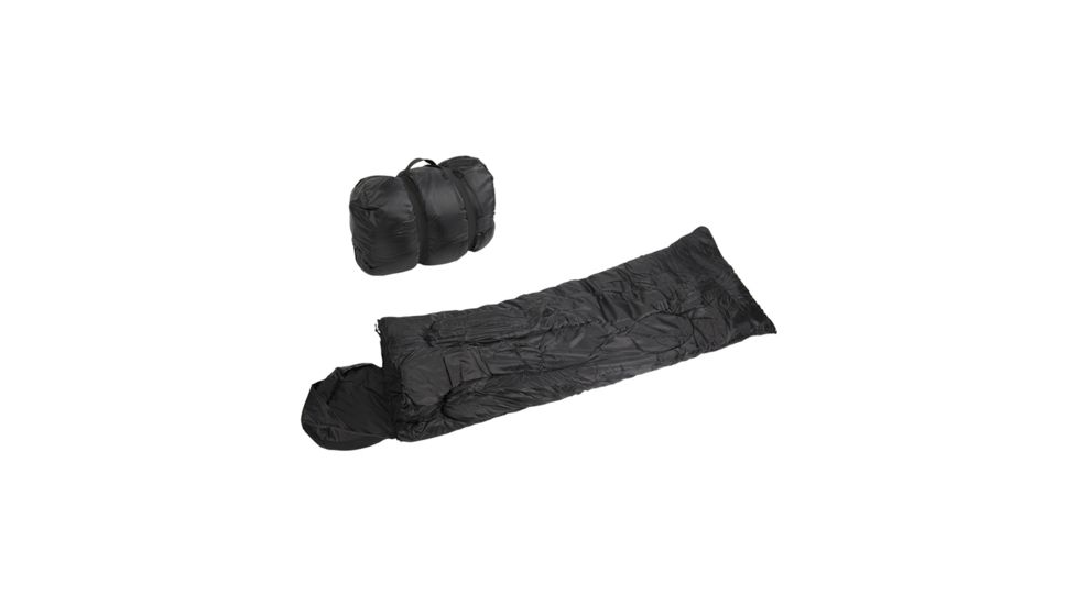 MIL-TEC Pilot Sleeping Bag, Black, 73 x 29.5, 14101002