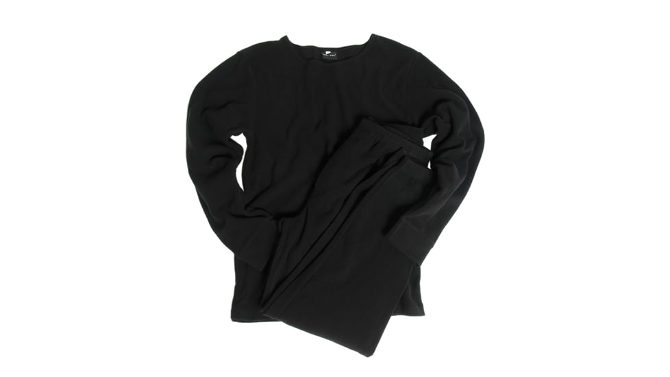 MIL-TEC Round Neck Fleece Underwear Sets - Men's, Black, 3XL, 11221002-907