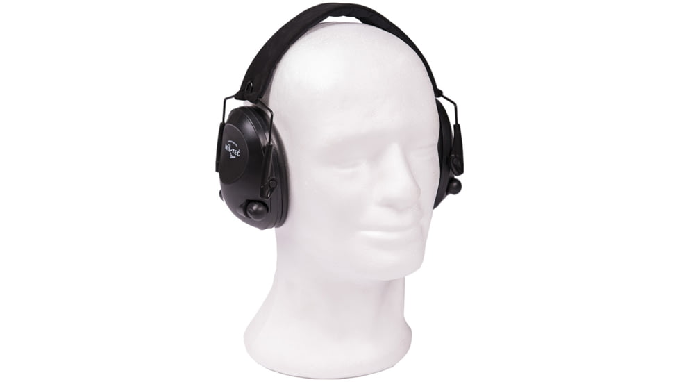 MIL-TEC Electronic Ear Defenders, Black, Adjustable, 16243002