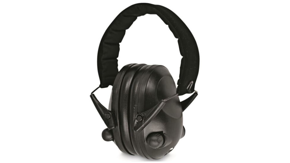 MIL-TEC Electronic Ear Defenders, Black, Adjustable, 16243002