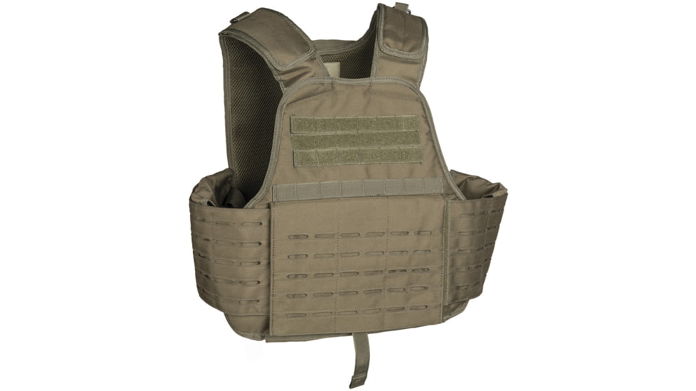 MIL-TEC Laser-Cut Plate Carrier Vest, OD Green, One Size, 13465101