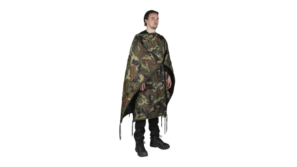 MIL-TEC Multi-Function Poncho Liner, Woodland Camo, 14424520