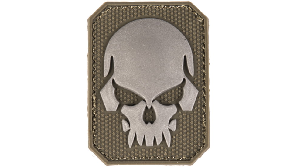 MIL-TEC Small PVC 3D Skull Patch, Olive Drab, 16832001
