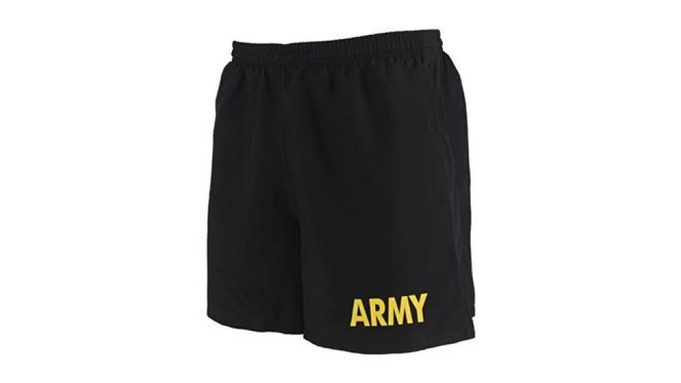 Military Surplus Army PT Shorts / APFU, Black/Gold, Small, WAPFUSS