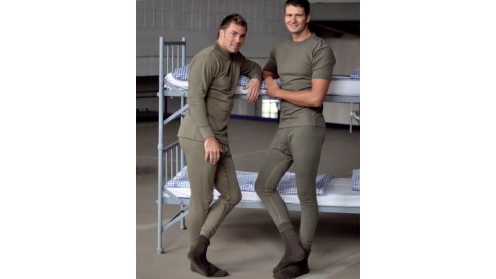 Military Surplus German Orig Fleece Long John Trousers, Olive Drab, 5, 11216001-005