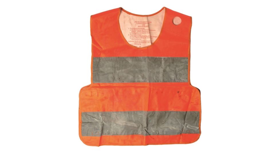 Military Surplus German Safety Vest Used, High Reflective Orange, One Size 91070300