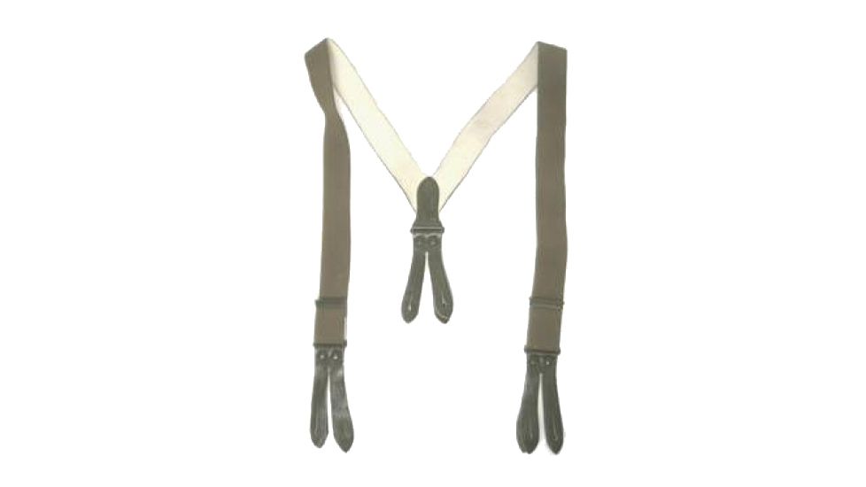 Military Surplus Mens European Trouser Suspenders / Pack of 12, OD Green, Medium and Large Assorted, SEUR12PK