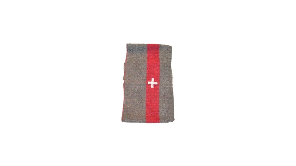 Army Navy Sales Swiss Blankey, 10 pack, Tweed W/Red Stripe/White Cross, SSB10PK