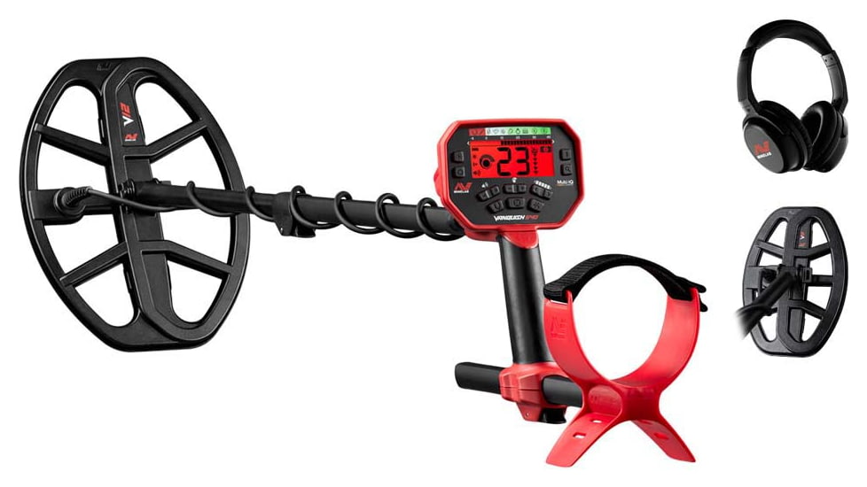 Minelab Vanquish 540 Pro-Pack Metal Detector, Black/Red, 3820-0004