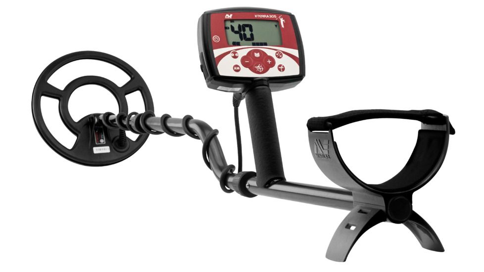 Minelab X-Terra 305 Metal Detector, Black / Maroon, 3704-0110
