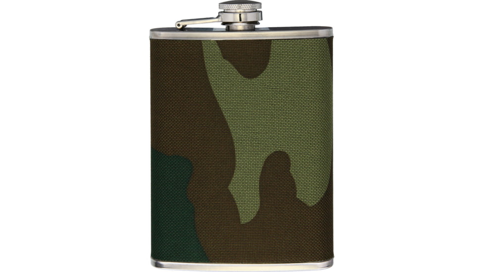 MIL-TEC Flask, Woodland Camo, 8 oz, 14521020-009