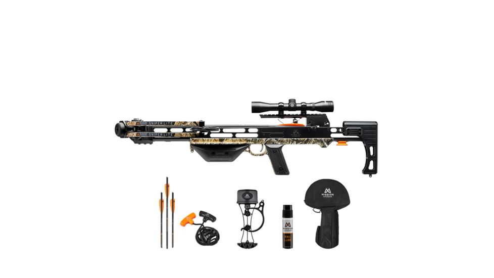 Mission Crossbows Sniper Lite Crossbow Basic Kit, Black/Camo, XK023