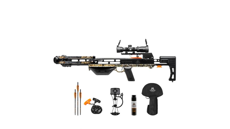 Mission Crossbows Sniper Lite Crossbow Pro Kit, Black/Camo, XK025