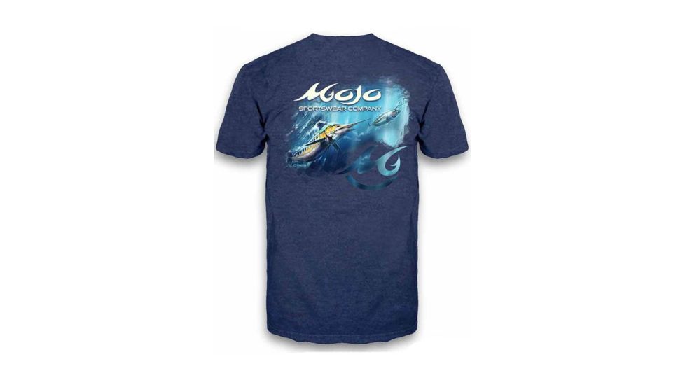 Mojo Sportswear Company Fins Up Tails Down Marlin Scene Short Sleeve Pocket T - Mens, Nautical Navy, 2XL, NTCN - 2XL - MSFNTDMSPT