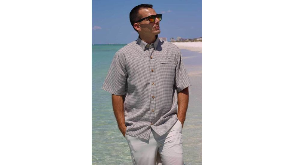 Mojo Sportswear Company Mr. Big Sport Check Performance Shirt Short Sleeve - Mens, Osprey, Small, Osprey - S - MBSCPRFSHTSS