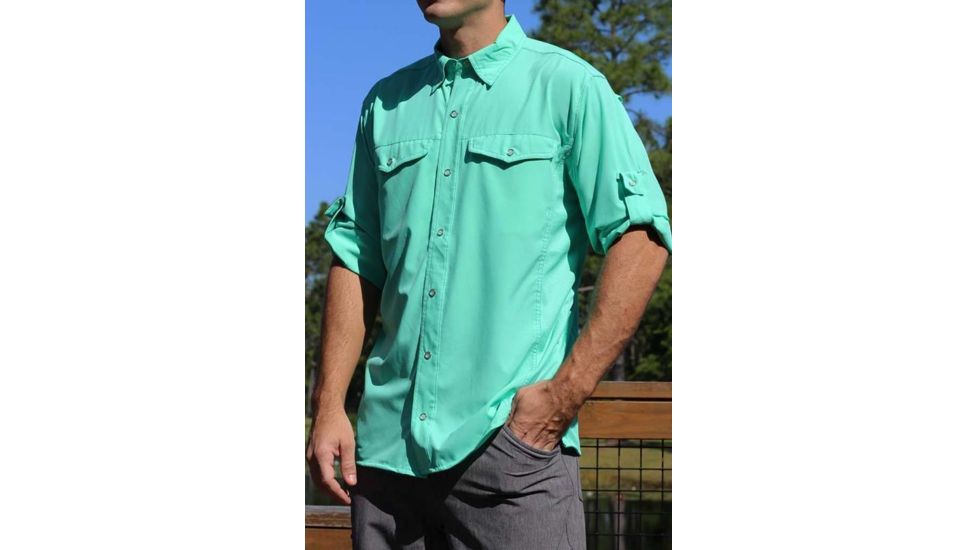 Mojo Sportswear Company Mr. Cool Ultimate Technical Fishing Shirt Long Sleeve - Mens, Skiff Green, Large, SKGGR - L - MCUTFSHTLS