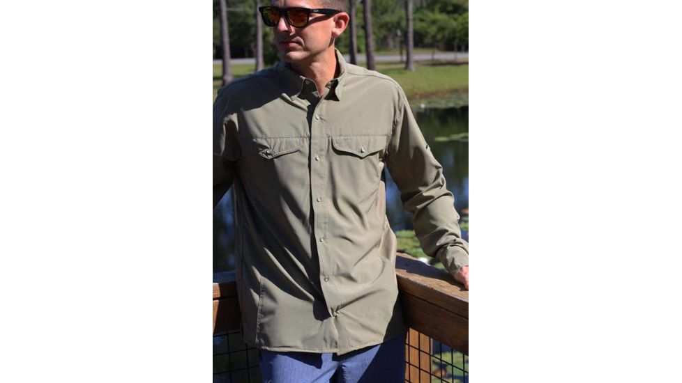 Mojo Sportswear Company Mr. Cool Ultimate Technical Fishing Shirt Long Sleeve - Mens, Wiregrass, Large, Wiregrass - L - MCUTFSHTLS
