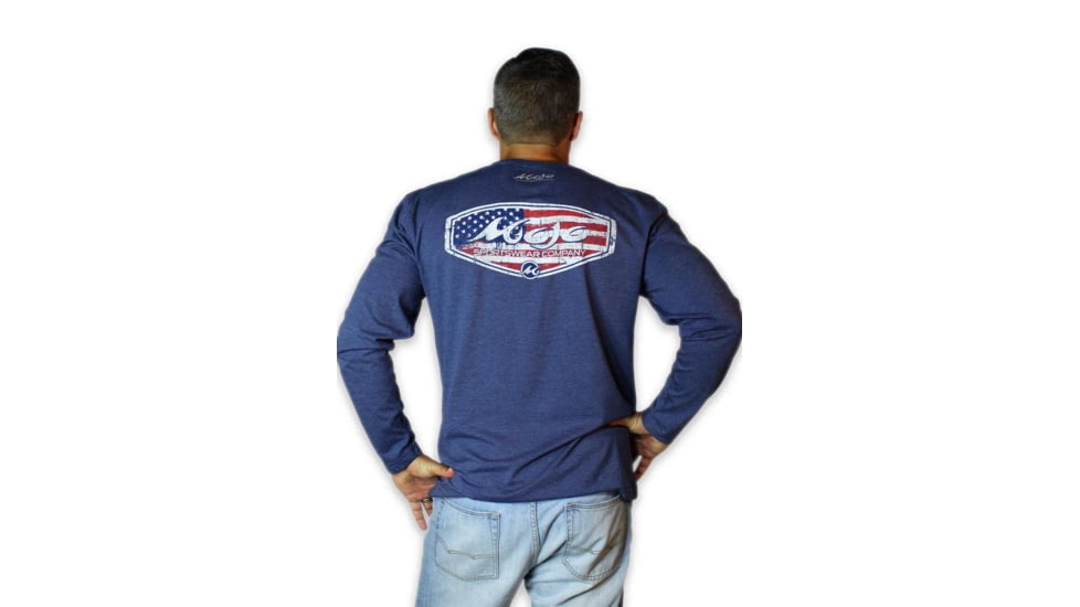 Mojo Sportswear Company Patriot Crest Tee LS - Mens, Nautical Navy, Medium, NTCN - M - MPCT LS