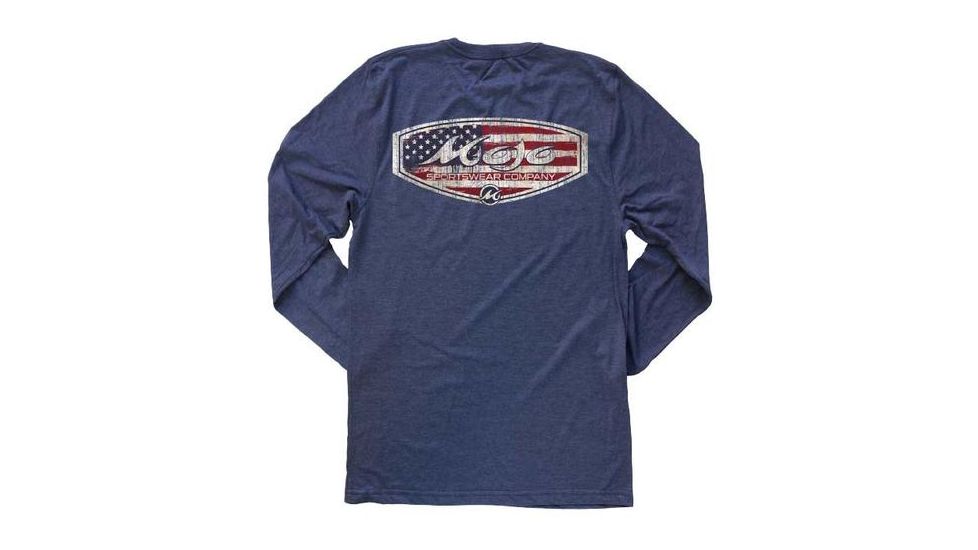 Mojo Sportswear Company Patriot Crest Tee LS - Mens, Nautical Navy, Medium, NTCN - M - MPCT LS