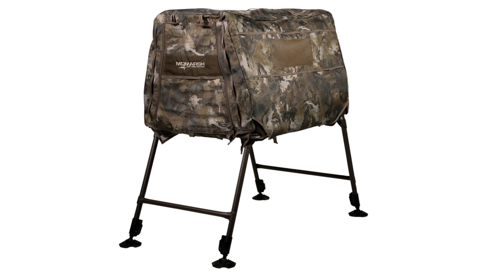Higdon Outdoors MOmarsh Invisi-Lab Dog Blind, Adjustable Legs, 24in to 34in Height, Mesh Bottom, Optifade Timber, 34019