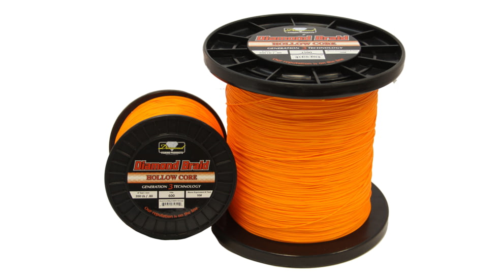 Momoi Diamond Braid Generation III Hollow Core 100lb 600yd Orange, 75610