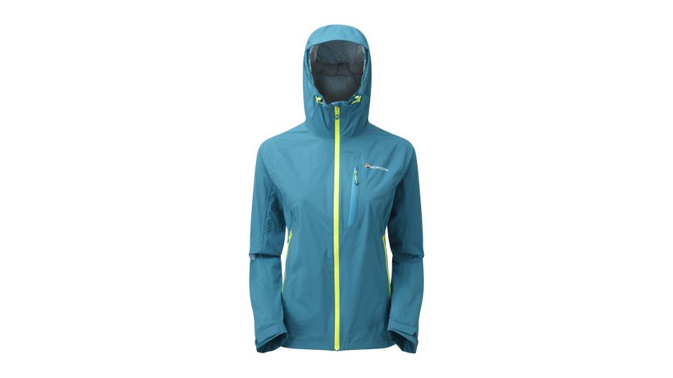 Montane Minimus Stretch Jacket - Women's-Zanskar Blue/Wild Lime-10
