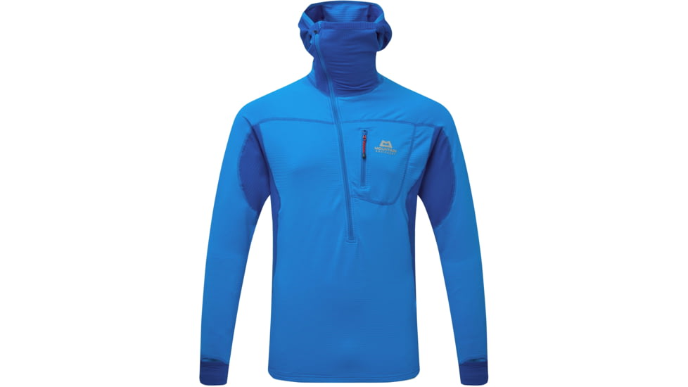 Mountain Equipment ME-002285-ME-01543-L: Eclipse Hooded Zip Tee - Men's, Finch Blue/Lapis, Large