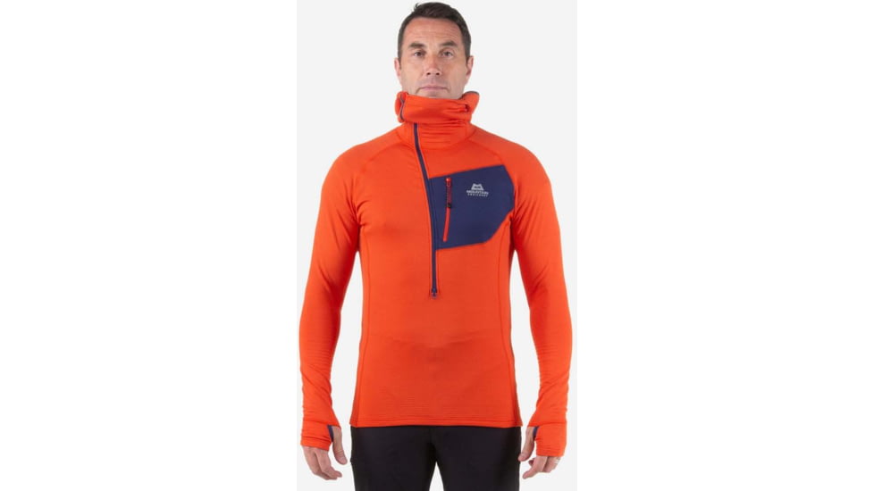 Mountain Equipment Eclipse Hooded Zip Tee - Mens, Magma/Medieval, Small, ME-005727-S-Ma-Me