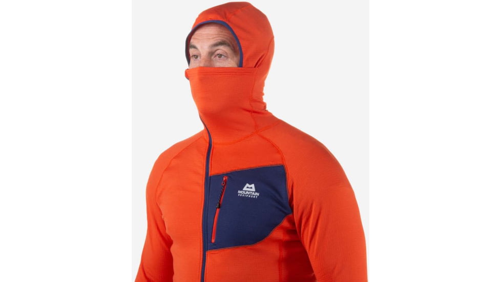 Mountain Equipment Eclipse Hooded Zip Tee - Mens, Magma/Medieval, Small, ME-005727-S-Ma-Me