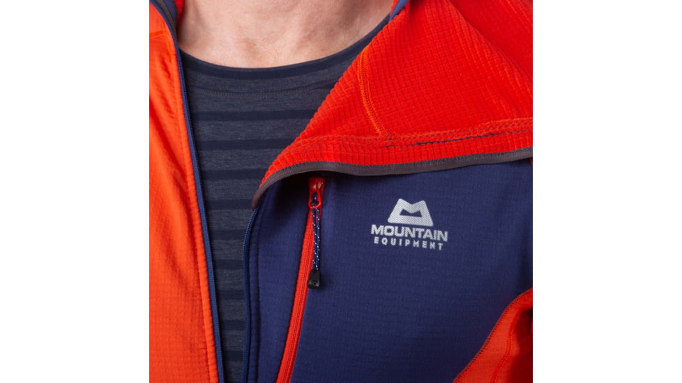 Mountain Equipment Eclipse Hooded Zip Tee - Mens, Magma/Medieval, Small, ME-005727-S-Ma-Me