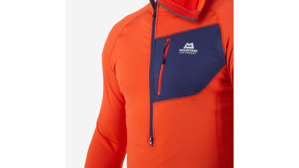 Mountain Equipment Eclipse Hooded Zip Tee - Mens, Magma/Medieval, Small, ME-005727-S-Ma-Me