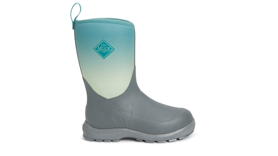 Muck Boots Element Boot - Kids, Gray/Teal Fade, 2, KEL-102-GRY-020