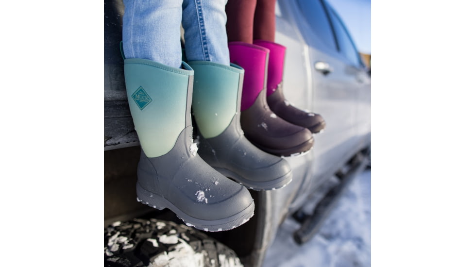 Muck Boots Element Boot - Kids, Gray/Teal Fade, 2, KEL-102-GRY-020