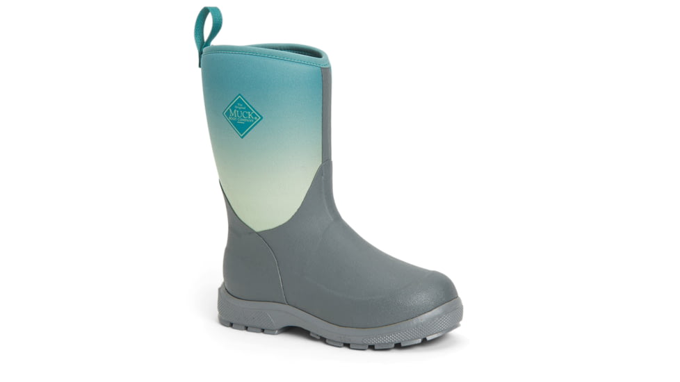 Muck Boots Element Boot - Kid's, Gray/Teal Fade, 2, KEL-102-GRY-020