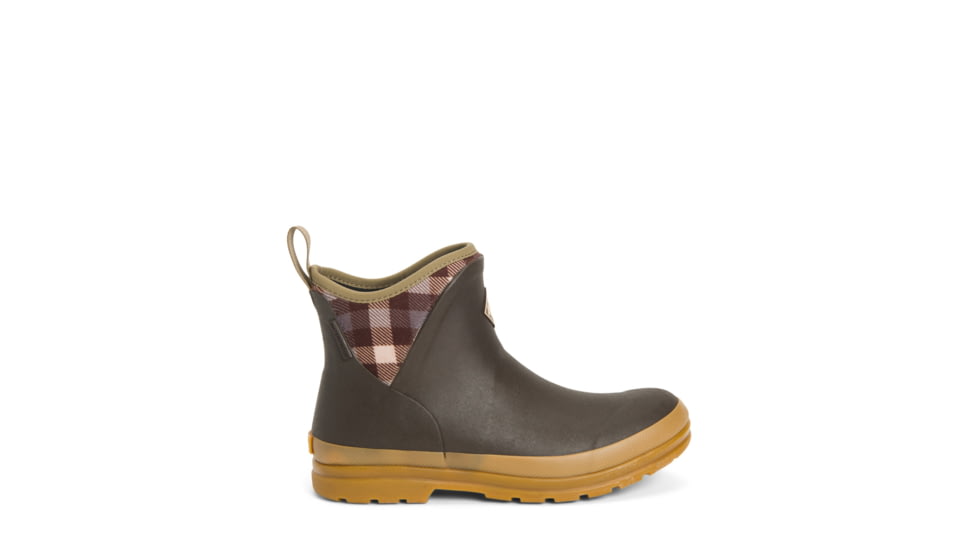 Muck Boots Originals Ankle Boot - Womens, Brown/Plaid/Gum, 5, OAW-9PLD-BRN-050
