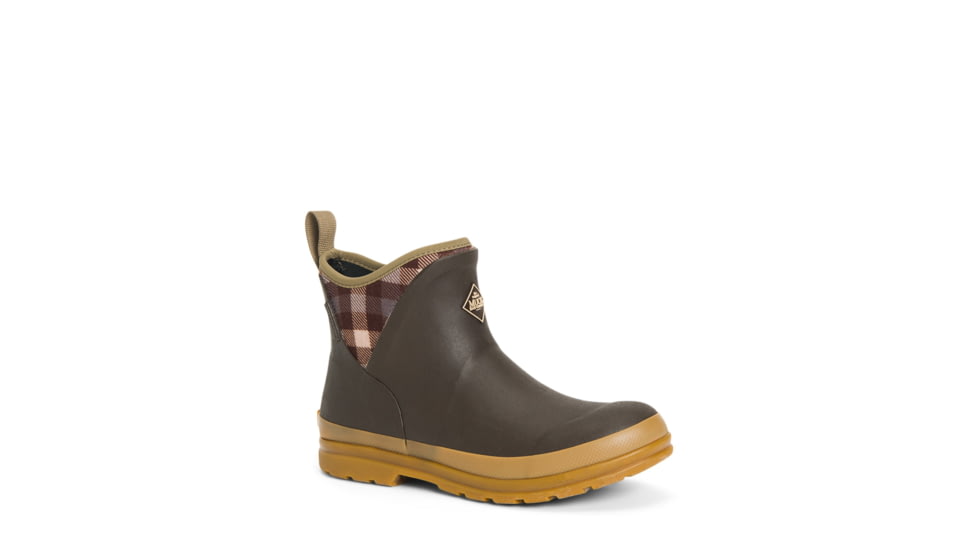 Muck Boots Originals Ankle Boot - Women's, Brown/Plaid/Gum, 5, OAW-9PLD-BRN-050