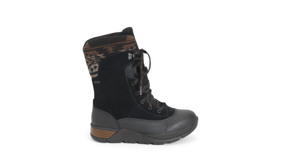 Muck Boots Womens Apres Lace v2 Leather, Black, 5, WALT2-1HRS-BLK-050