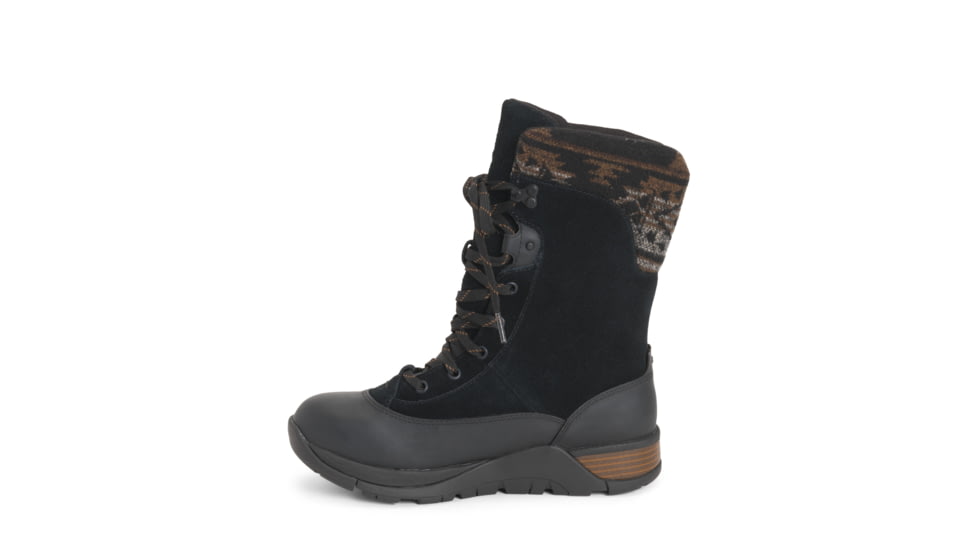 Muck Boots Womens Apres Lace v2 Leather, Black, 5, WALT2-1HRS-BLK-050