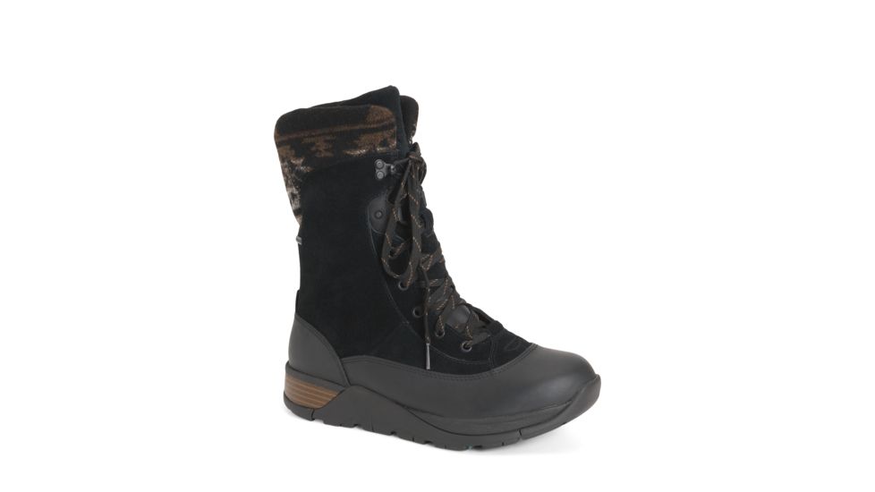 Muck Boots Womens Apres Lace v2 Leather, Black, 5, WALT2-1HRS-BLK-050