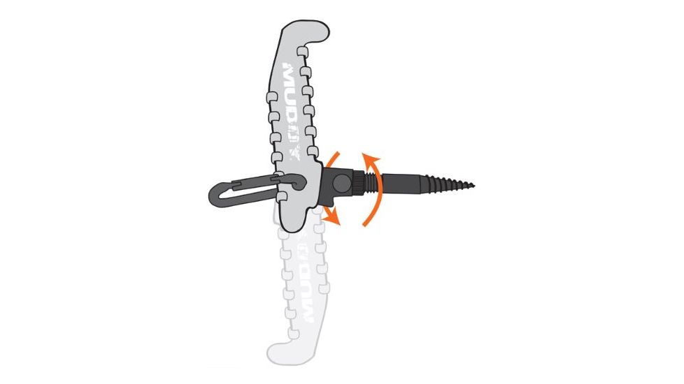 Muddy Single Screw In Hook, includes Caribiner, Black/Orange MTA-MH01