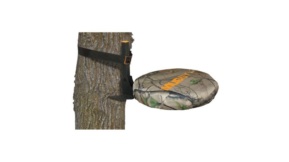 Muddy Ultimate Swivel Treeseat, includes 1.5 Nylon Strap with Slide Buckle, Black/Camo MTS400, EDEMO4