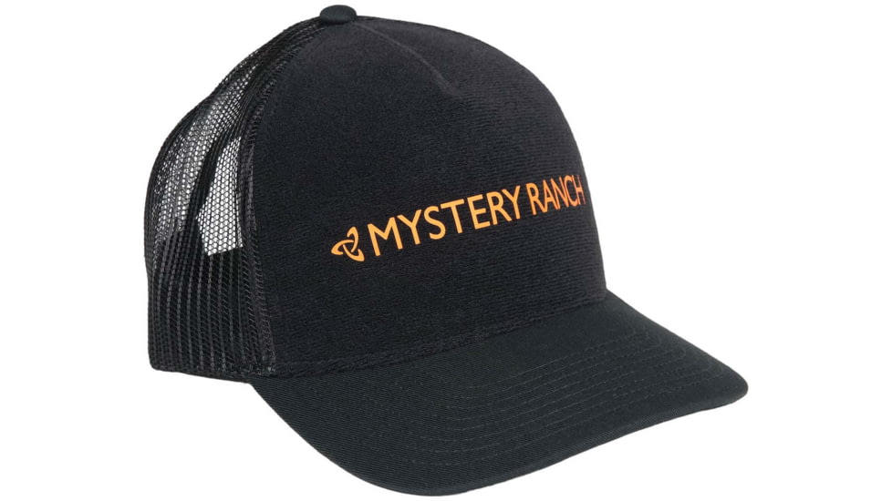 Mystery Ranch Logo Front Trucker Hat, Black, One Size, 113107-001-00