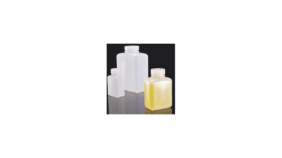 Nalge Nunc Rectangular Bottles, High-Density Polyethylene, Wide Mouth, NALGENE 2009-0064 Amber