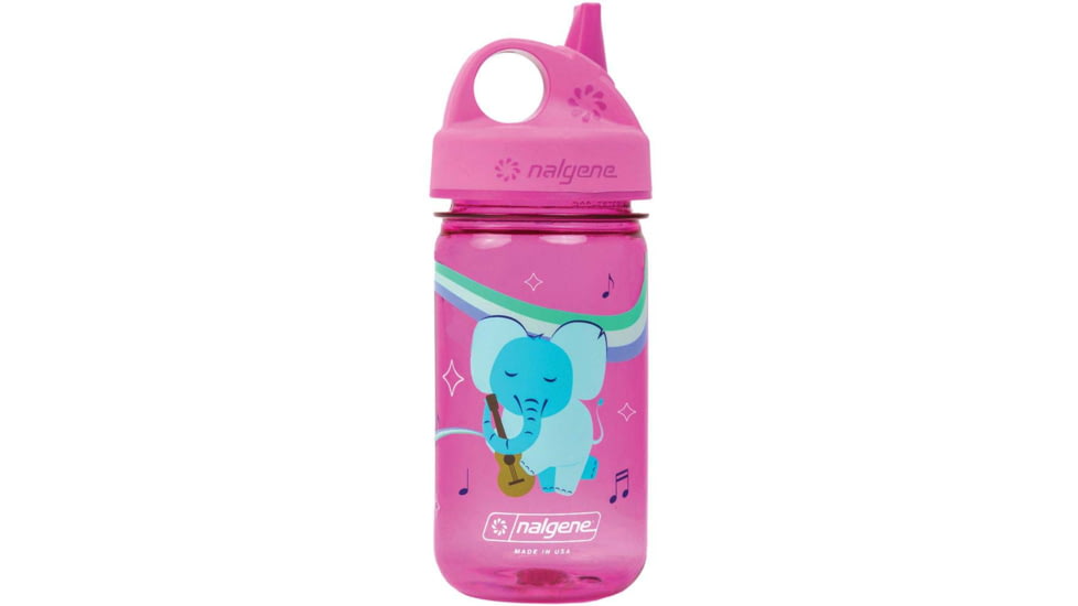 Nalgene Kids Grip-N-Gulp Sustain Water Bottle, 12 oz, Musical Elephant, 12oz, 2182-5912