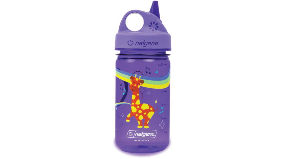 Nalgene Kids Grip-N-Gulp Sustain Water Bottle, 12 oz, Musical Giraffe, 12oz, 2182-5812
