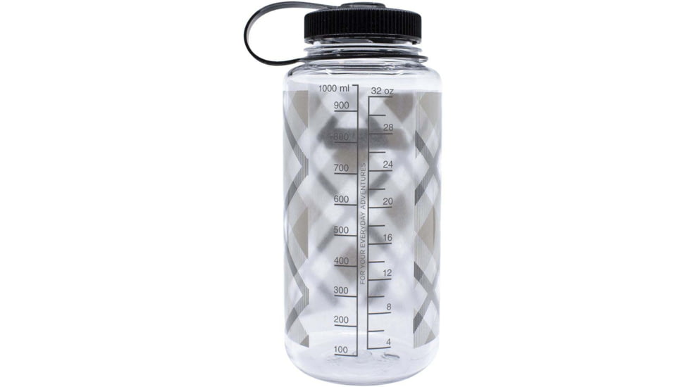 Nalgene Limited Edition Wide Mouth Water Bottle, 1 Quart, Beige Plaid, 682020-0133
