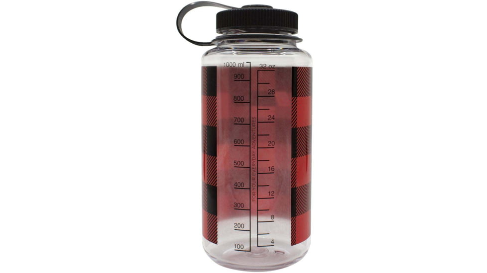 Nalgene Limited Edition Wide Mouth Water Bottle, 1 Quart, Red Plaid, 682020-0130