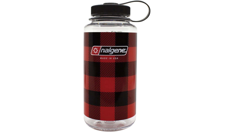 Nalgene Limited Edition Wide Mouth Water Bottle, 1 Quart, Red Plaid, 682020-0130